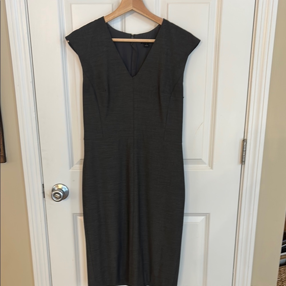 Ann Taylor Dark Gray Midi Dress
